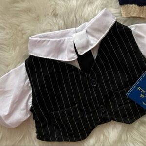 Build-A-Bear Black and Tan Sweater Vest